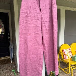 Harlow pants Shaded Pink 100% linen Madewell 10